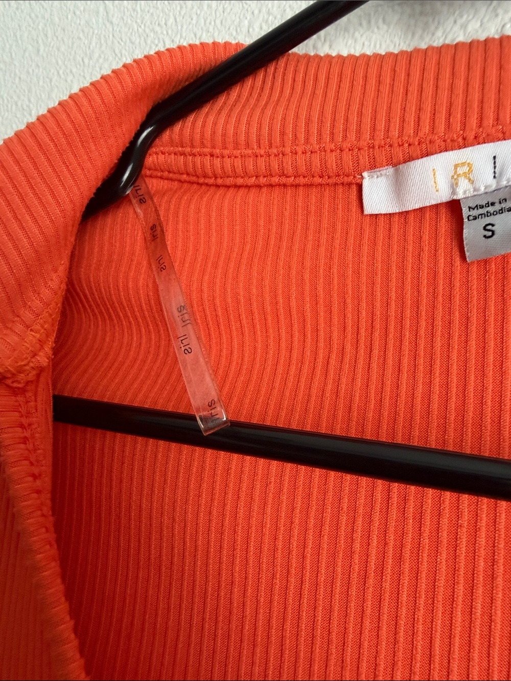 iris Orange Ribbed Collared Ruched Crop Top - Picture 3 of 5